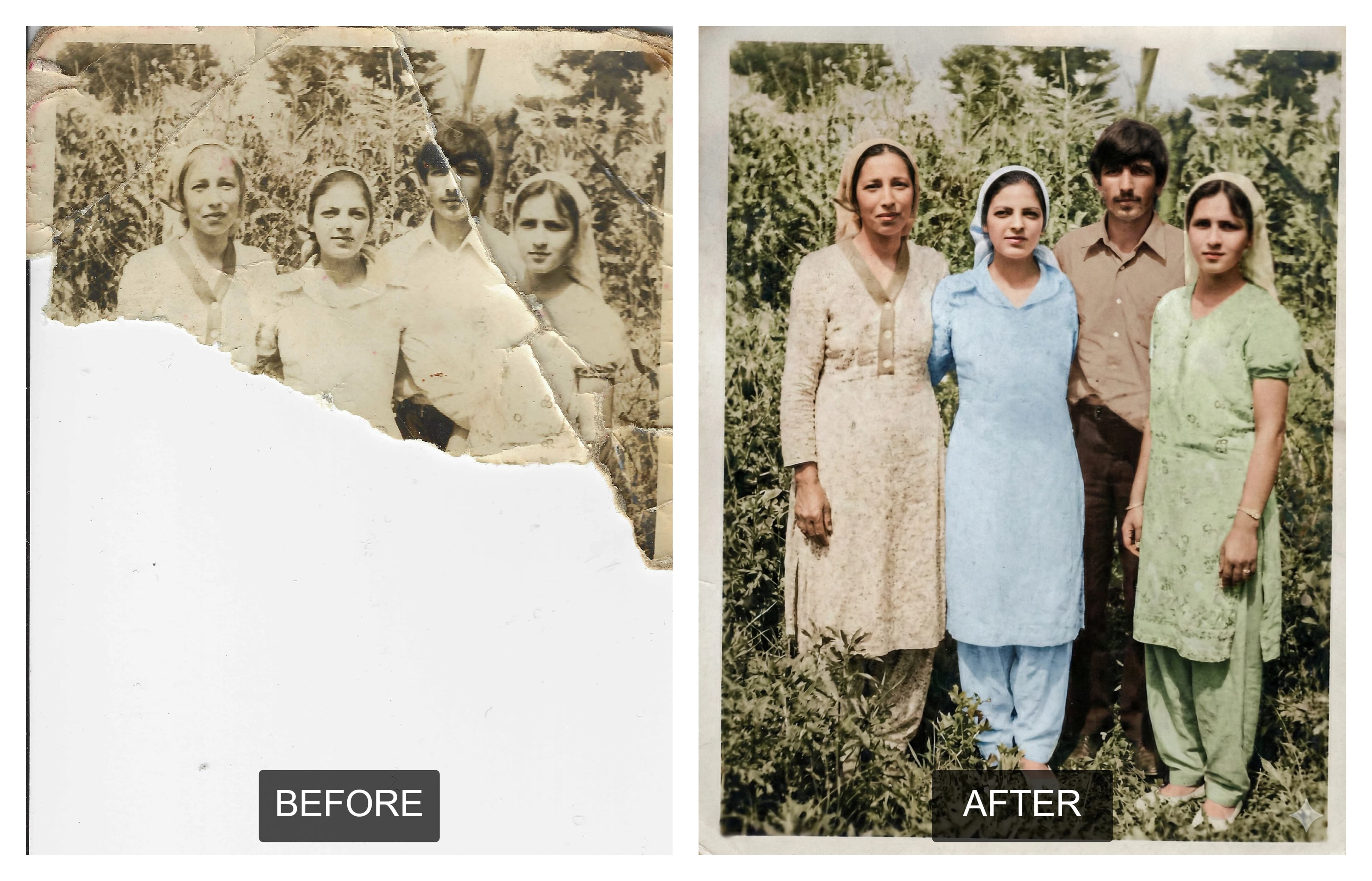 Extreme photo reconstruction & colorization