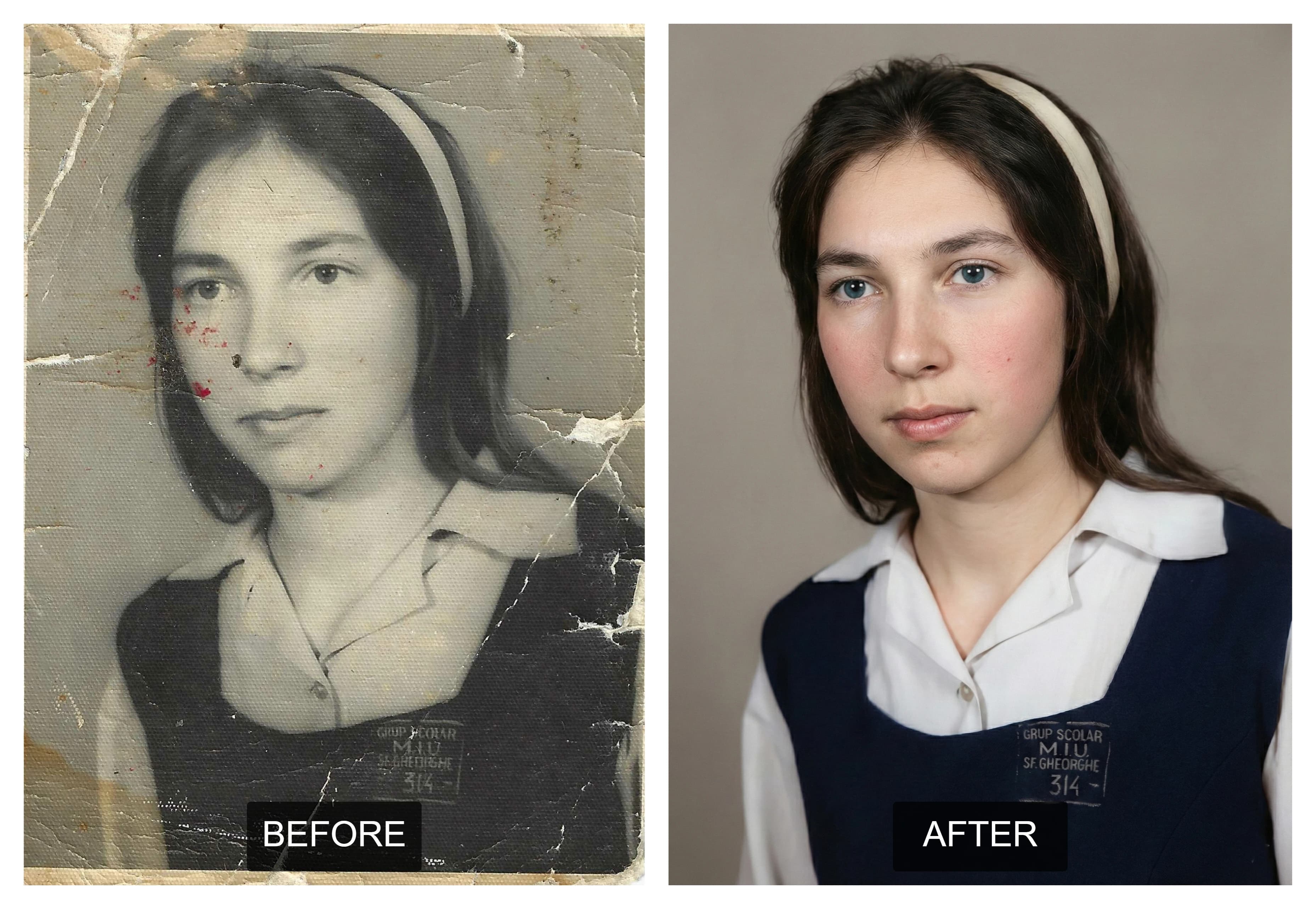 Restaurare precisă fotografie de identitate